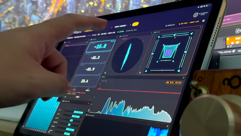 PRISM Monitor on an iPad at the console, adjusted by touch